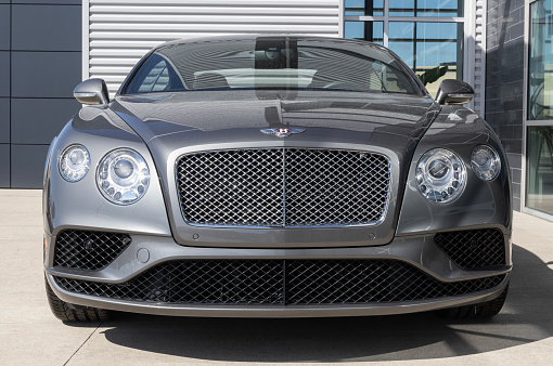 Indianapolis - Circa March 2023: Bentley Continental display at a dealership. Bentley Motors is a British manufacturer of luxury cars and SUVs.