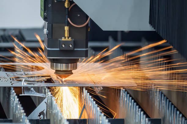 istock The hi-technology sheet metal manufacturing process by laser cutting machine. 1475054739