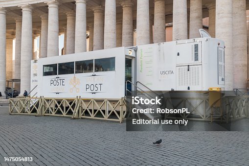 Mobile post office in the Vaticane City State on St Peter's Square.