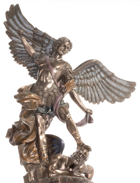 istock Archangel Michael bronze statue isolated 1475055385