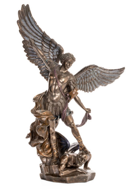 istock Archangel Michael bronze statue isolated 1475055386