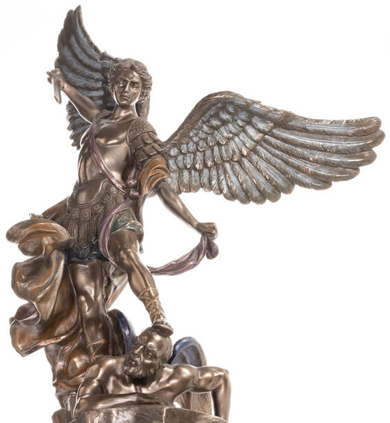 istock Archangel Michael bronze statue isolated 1475055387