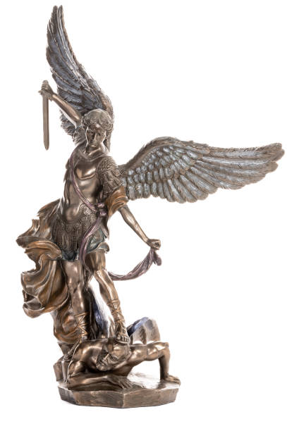istock Archangel Michael bronze statue isolated 1475055389