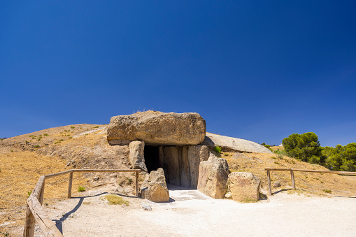 Dolmen de Menga from the 3rd millennium BCE, UNESCO site, Antequera, Spain