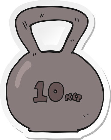 sticker of a cartoon 10kg kettle bell weight