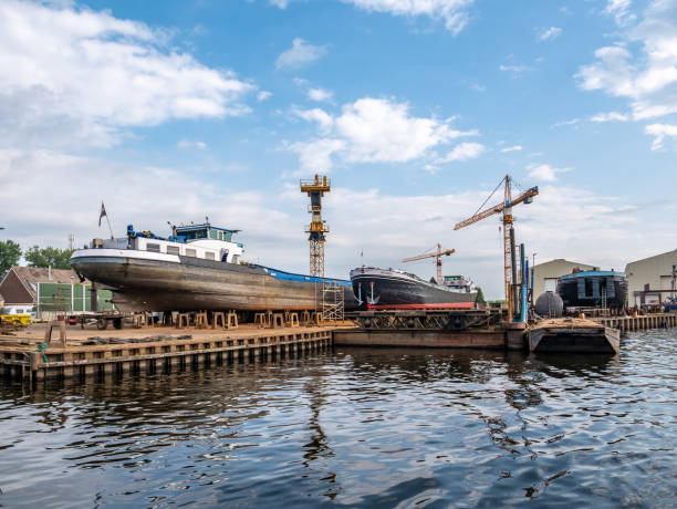 Shipyard for inland shipping in Zwartsluis, Overijssel, Netherlands