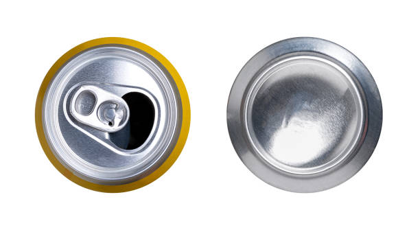 istock Aluminum can isolated on a white background. Top and bottom view. Beverages. Package. 1475062244