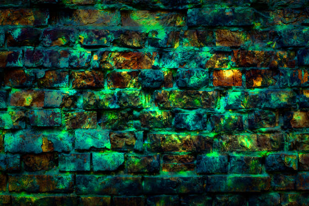 istock Texture old, vintage Yellow green brick wall. Textures. 1475063138