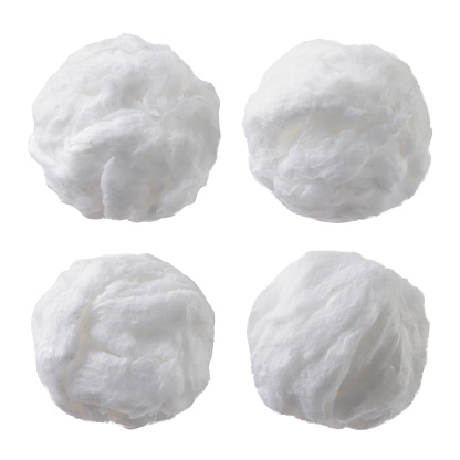 Set of cotton wool on a white background. Isolated