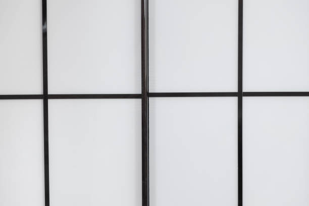 istock Black and white or black-gray background with squares and rectangles. 1475066844