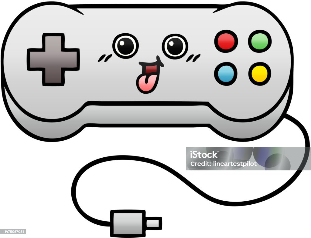 Cartoon Rom Controller Gradient Shaded Cartoon Of A Game Controller Stock Illustration ...