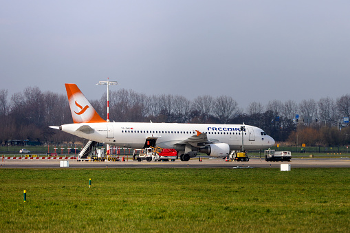 TC-FHC  Airbus A320-214 Freebird Airlines at Rotterdam The Hague Airport in the Netherlands