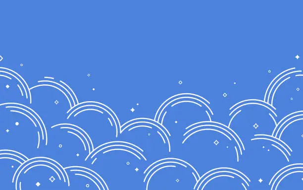 Vector illustration of Cloud Dust Line Drawing Modern Background