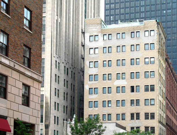 istock Exterior architecture of office blocks in downtown Montreal, Canada. 1475068704