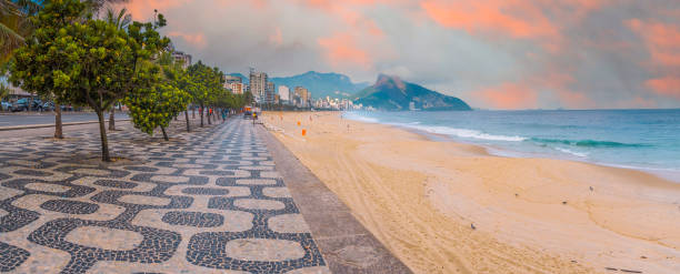 Leblon beach in Rio de Janeiro stock photo
