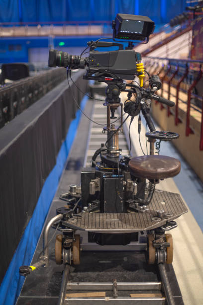 camera on rails for filming an online concert