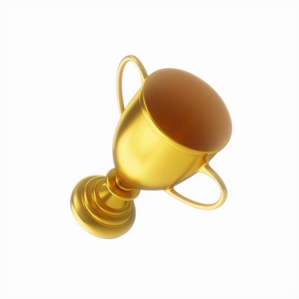 istock 3D Rendering Golden Award Trophy Cup isolated on white background 1475072565