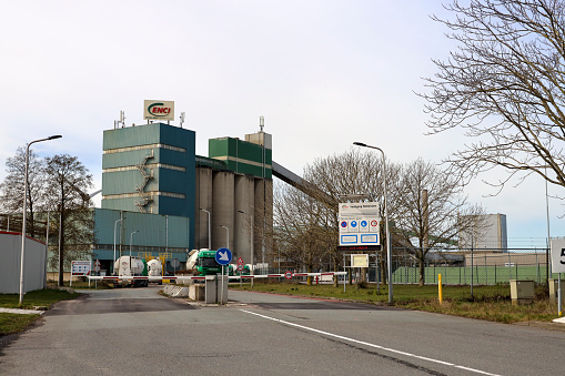 cement and concrete factory of ENCI in the botlek harbor in Rotterdam