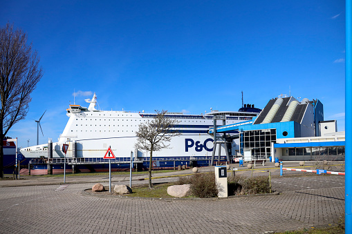 P%O ferry terminal with the ship Pride of Rotterdam as ferry between Netherlands and England (Hull)