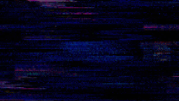 istock Glitch noise static television VFX pack. Visual video effects stripes background, CRT tv screen no signal glitch effect 1475076288