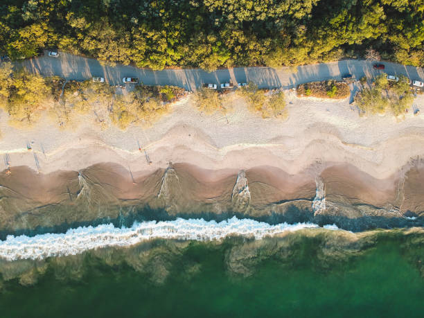 istock Beach sunset Aerial sand with trees nature 1475078448