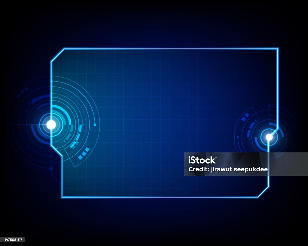 Hitech Screen Holograme Frame Template Stock Illustration - Download ...