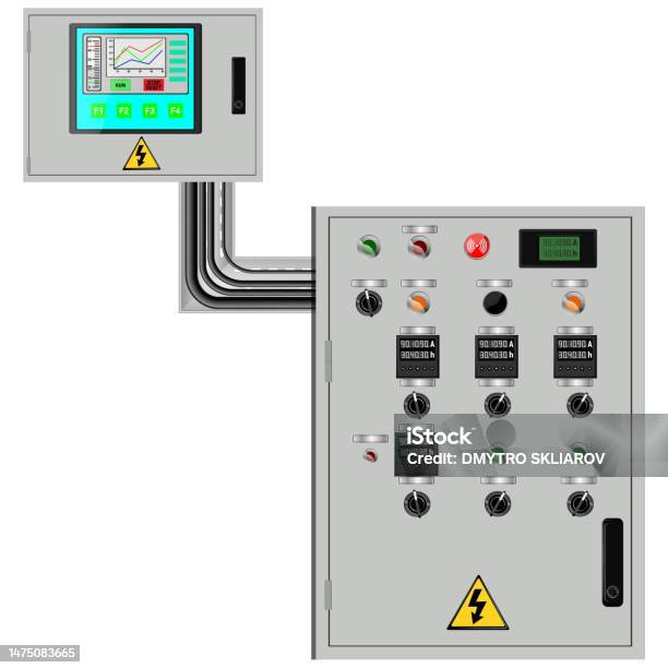 Panel Vektor Panel Kontrol Panel Kontrol Produksi Dan Kontrol Perangkat Komputer ...
