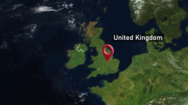 UK Country Zoom from Space to Earth