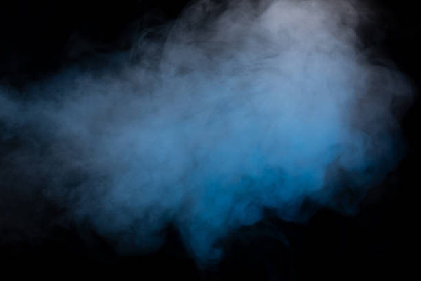 istock Blue and yellow steam on a black background. 1475090492