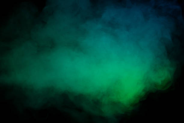 istock Blue and green steam on a black background. 1475090500