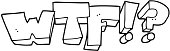 istock freehand drawn black and white cartoon WTF symbol 1475091480