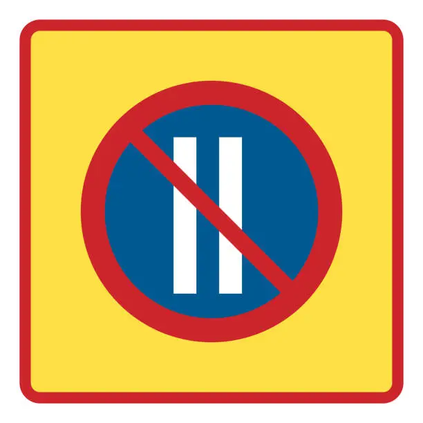Vector illustration of Prohibition road signs. No parking on even dates. Traffic signs.