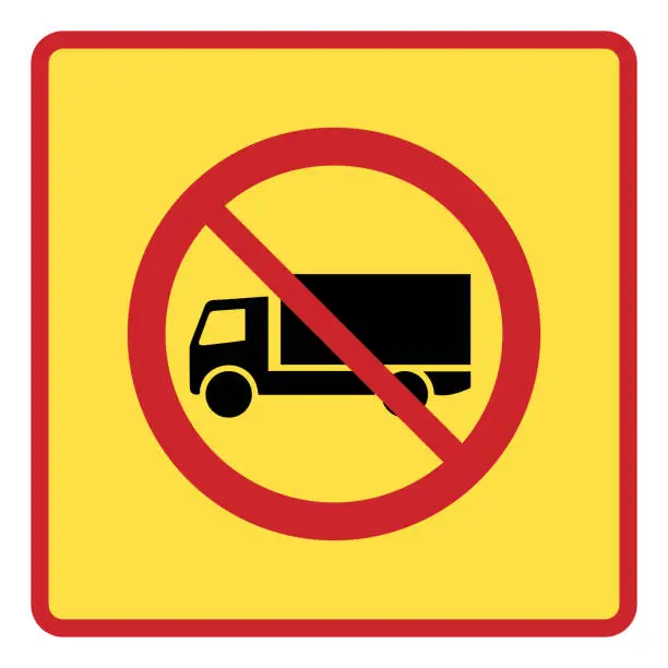 Vector illustration of Traffic signs. Road signs. Instruction road signs. Road signs acting on the area. No trucks allowed.