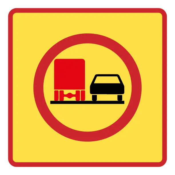 Vector illustration of Traffic signs. Road signs. Instruction road signs. Road signs acting on the area. No truck overtaking.