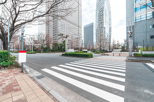 Cityscape and street scene in Shinjuku, Tokyo