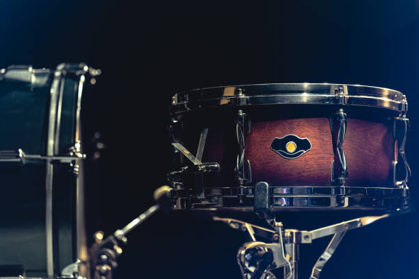 istock Close-up, snare drum on a dark background isolated. 1475094223