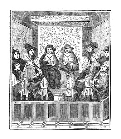 Vintage engraved illustration - Convocation of Clergy