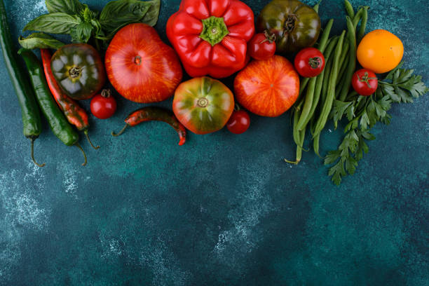 istock Assortment of different tomatoes, pepper and basil 1475104566