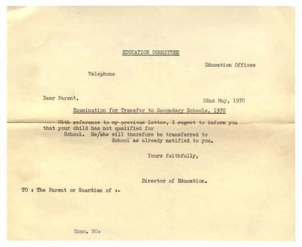 istock Secondary school transfer exam result letter, 1970 1475107279