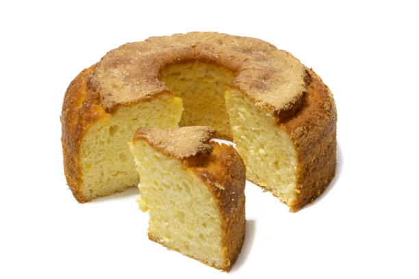istock Yoghurt sponge cake, isolated on white background. 1475110076