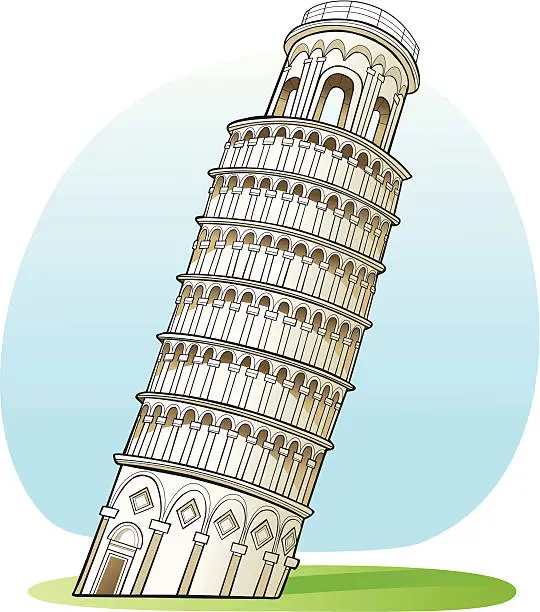 Vector illustration of Pisa tower, Italy