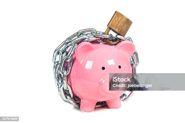 ピンク Piggybank - ブタの貯金箱のストックフォトや画像を多数ご用意 - ブタの貯金箱, 錠, 鎖
