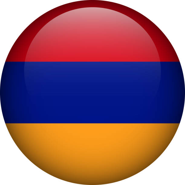 armenia flag button. emblem of armenia. vector flag, symbol. colors and proportion correctly. - ermeni bayrağı stock illustrations