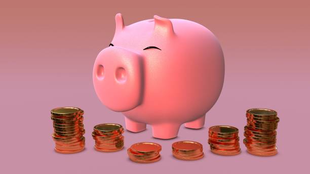 istock Piggy bank and coins. 1475121635
