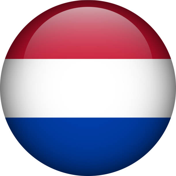 네덜란드 국기 버튼입니다. 네덜란드의 상징. 벡터 플래그, 기호입니다. 색상과 비율이 올바르게. - netherlands symbol flag button stock illustrations