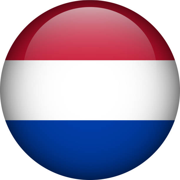 ilustrações, clipart, desenhos animados e ícones de botão da bandeira dos países baixos. emblema dos países baixos. bandeira vetorial, símbolo. cores e proporção corretamente. - netherlands symbol flag button