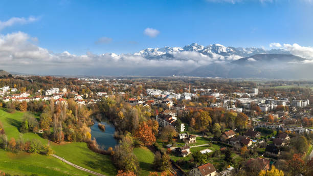 istock Panoramic view of the town of Meylan 1475124176