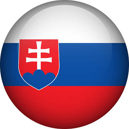 Slovakia flag button. Emblem of Slovakia. Vector flag, symbol. Colors and proportion correctly.