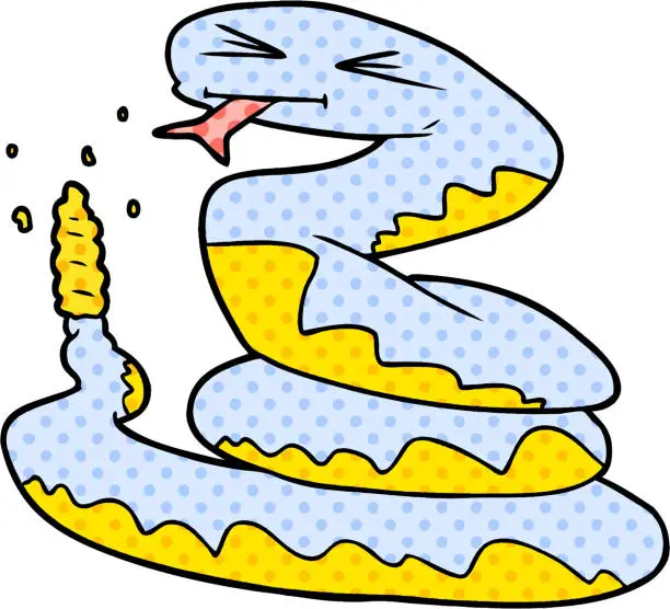 Vector illustration of cartoon rattlesnake