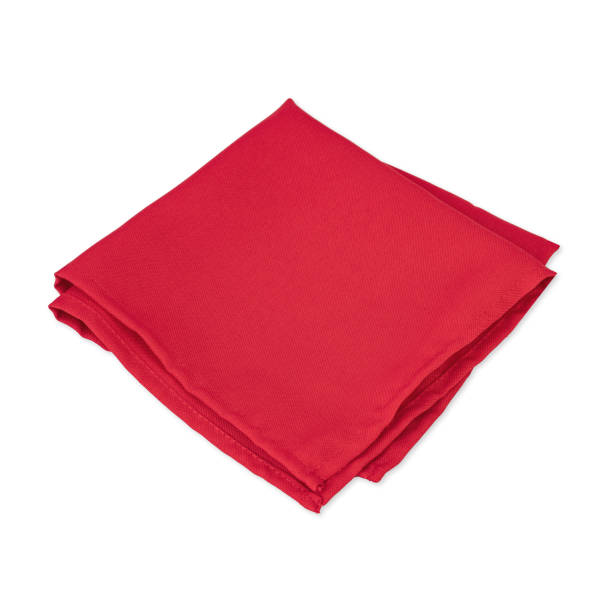 istock Folded red tissue napkin isolated over white background 1475128603